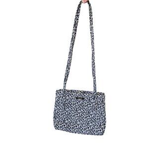 Retro Y2K Snow Leopard Print Shoulder Bag Purse Black And White Animal Print‎